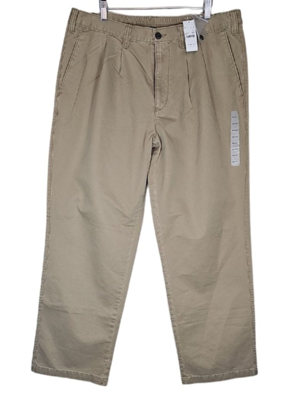 NWT Eddie Bauer Men's Pleated Chino Pants 38x32 Saddle Khaki Classic Relaxed Fit